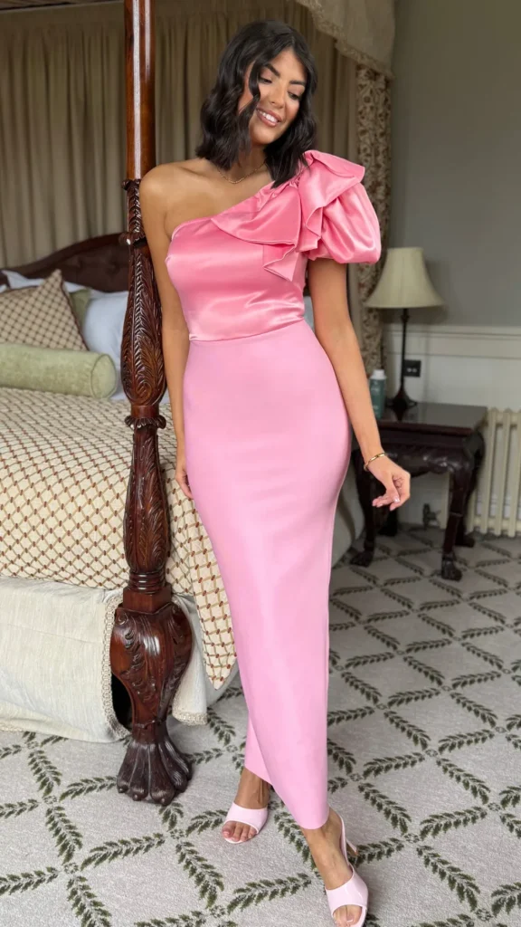 NEW Fitted Dresses | Going Out Dresses^Helene One Shoulder Large Bow Detail Midi Dress