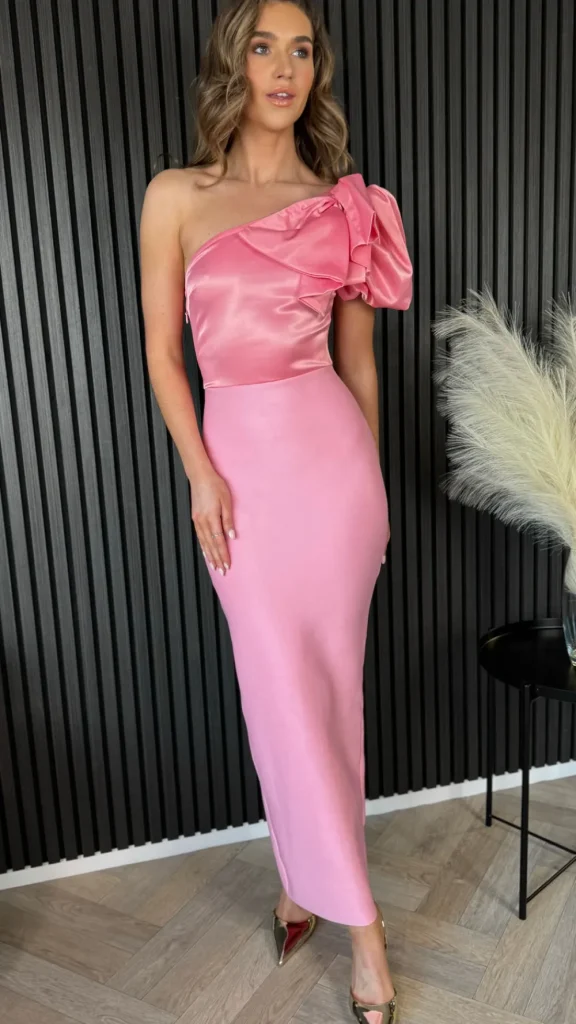 NEW Fitted Dresses | Going Out Dresses^Helene One Shoulder Large Bow Detail Midi Dress