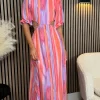 LILY ROSE BY FJ Going Out Dresses | Occasion Dresses^Henrietta Orange & Purple Printed Cut Out Detail Midi Dress