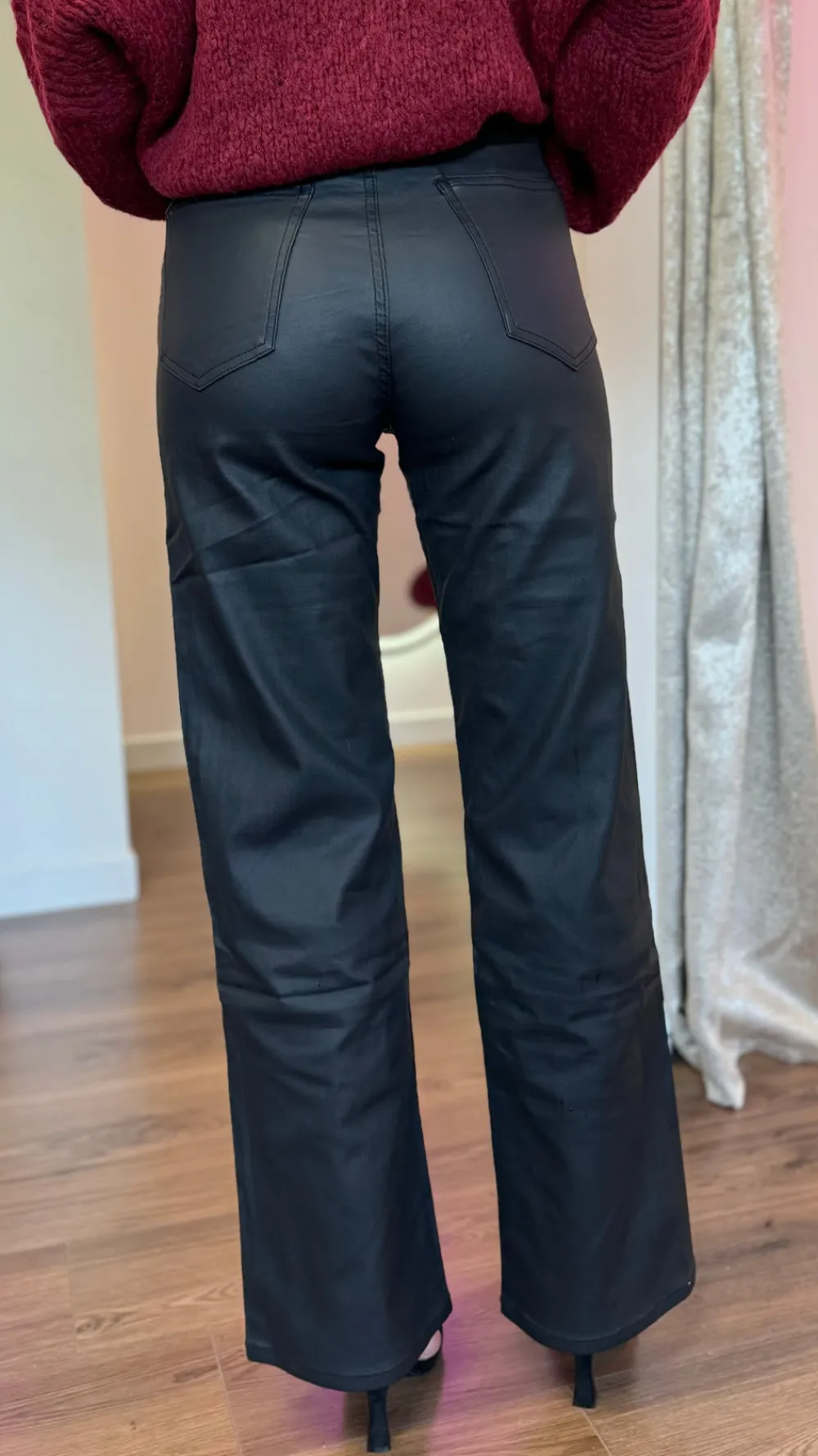 huxley_black_coated_strai_3.webp REDIAL Trousers^Huxley Black Coated Straight Leg Trousers