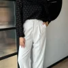 LUCCE Tops^Isabelle Black Textured Feather Detail Top