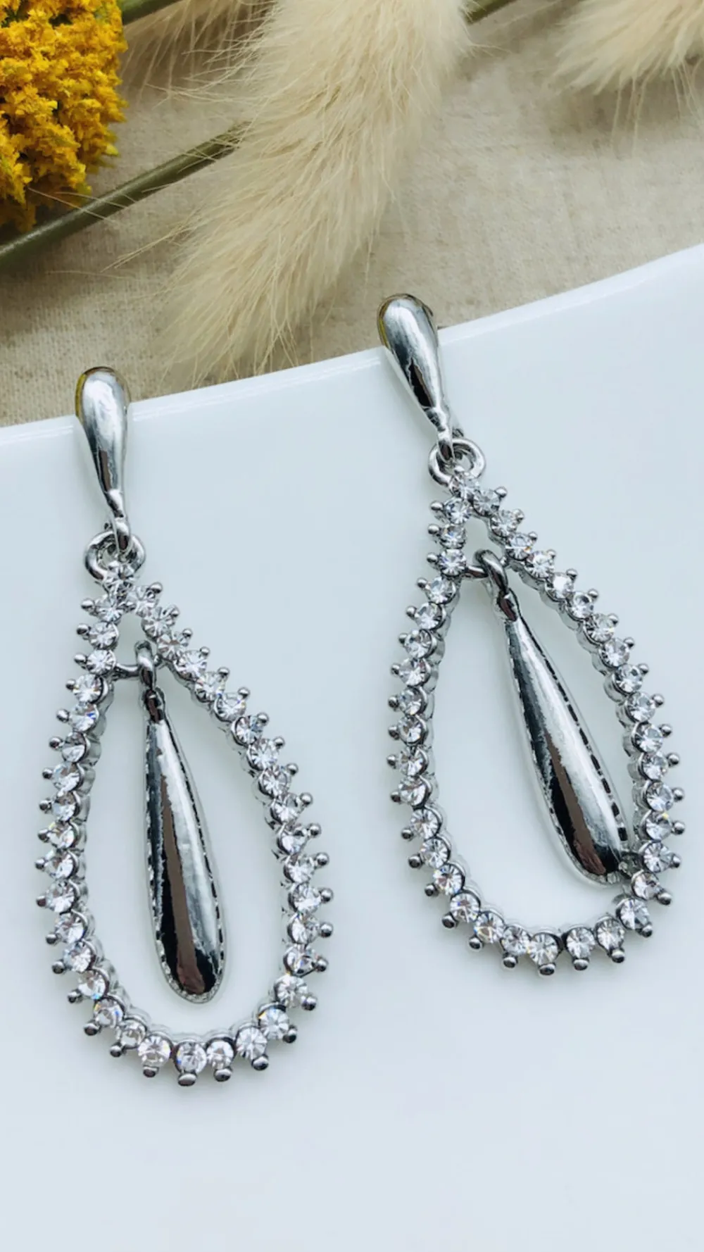 jaden_silver_diamante_det_0.webp PARIS FASHION SHOPS Jewellery^Jaden Silver Diamante Detail Drop Earrings