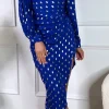 GIRL IN MIND Occasion Dresses | Midi Dresses^Jasper Cobalt Blue & Gold Foil Wrap Asymmetric Dress