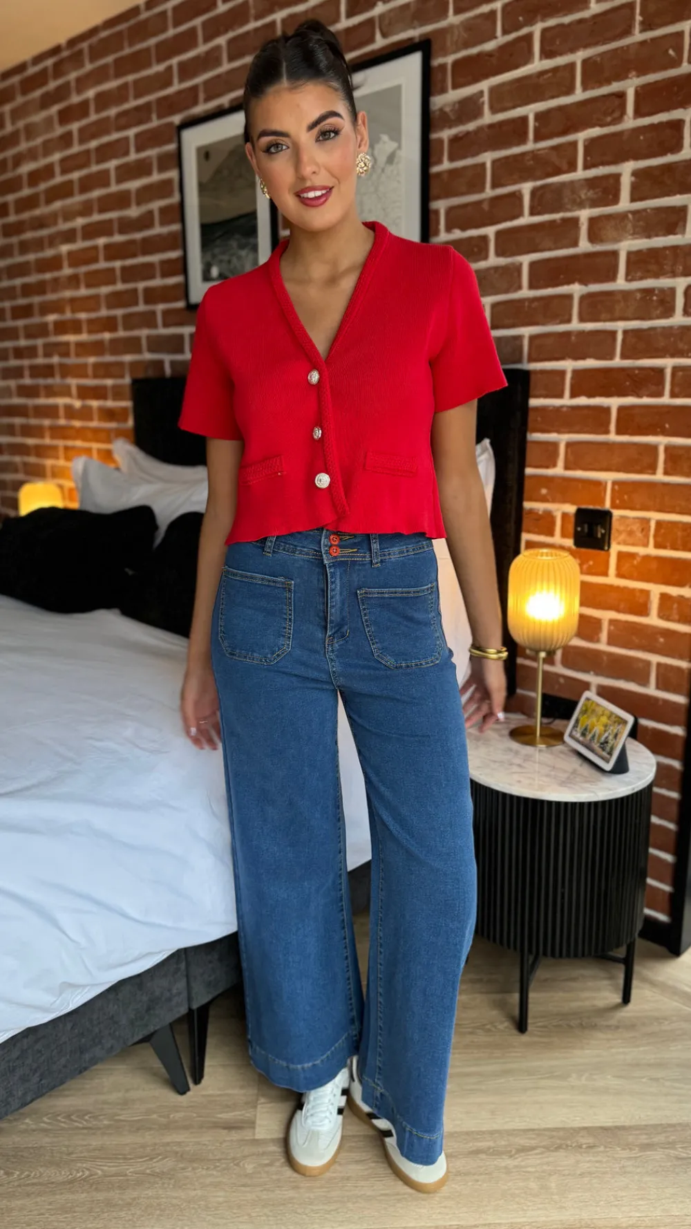 jaxine_dark_blue_high_wai_3.webp PARIS FASHION SHOPS Jeans^Jaxine Dark Blue High Waisted Wide Leg Jeans