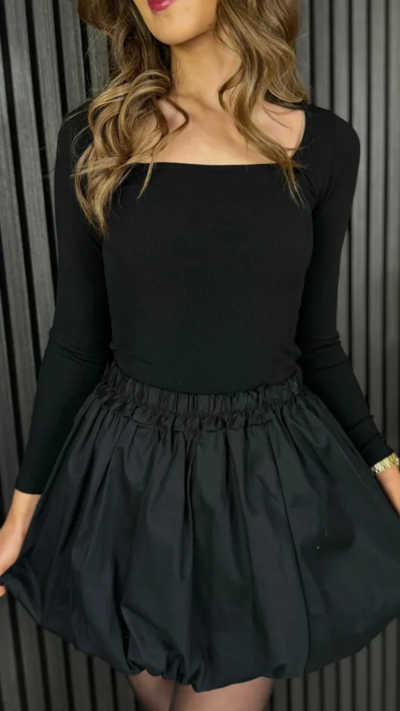 ELLE STYLE Tops^Jayden Black Square Neck Top