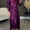 LORIANE Going Out Dresses | Occasion Dresses^Jemma Purple Broderie Detail Wrap Midi Dress