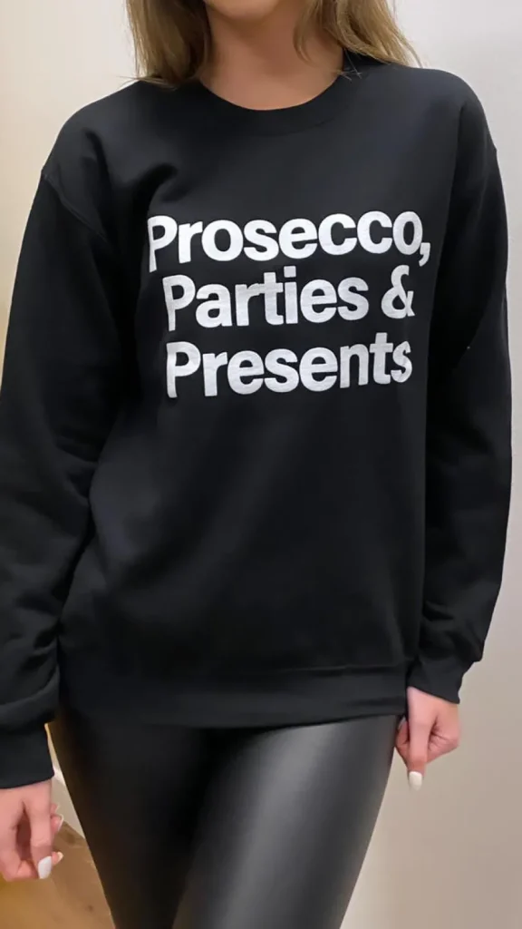 CHRISTMAS Tops | Hoodies + Sweatshirts^Jodie Prosecco, Parties & Presents Sweatshirt in Black
