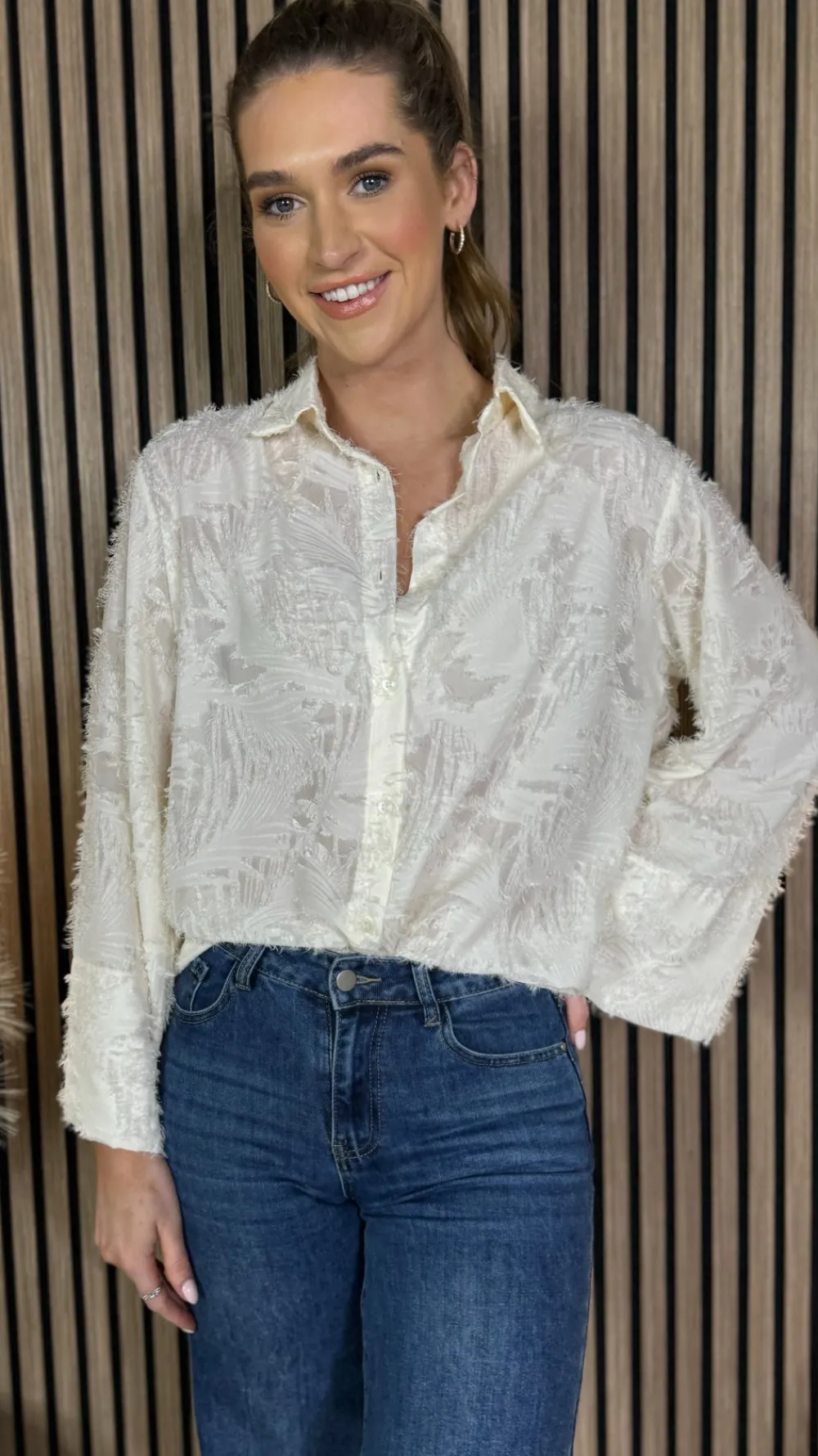 jovie_cream_textured_shir_1.webp ELINA STUDIO Tops^Jovie Cream Textured Shirt