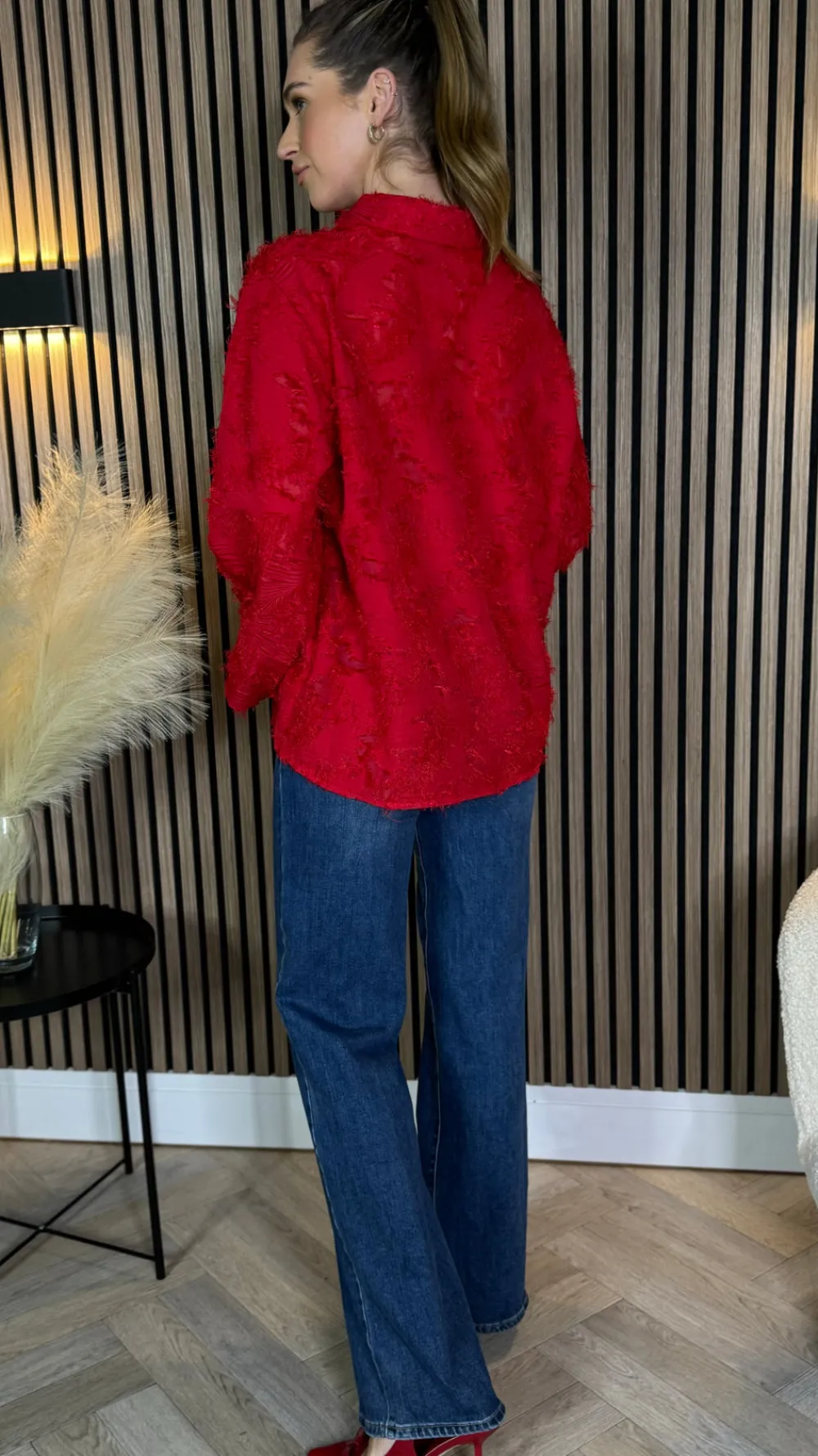jovie_red_textured_oversi_4.webp ELINA STUDIO Tops^Jovie Red Textured Oversized Shirt