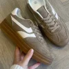 JOIA Trainers | Going Out Dresses^Kasie Camel With White Stripes Chunky Sole Trainers