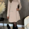 ALLYSON Fitted Dresses | Day Dresses^Kayra Beige Embellished Detail Mini Dress