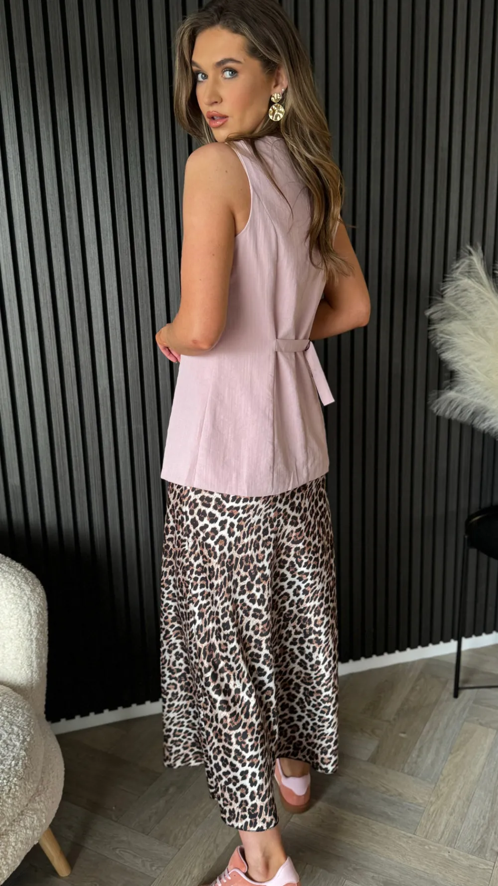 keely_rose_pink_longline__6.webp FLAM MODE Tops^Keely Rose Pink Longline Waistcoat