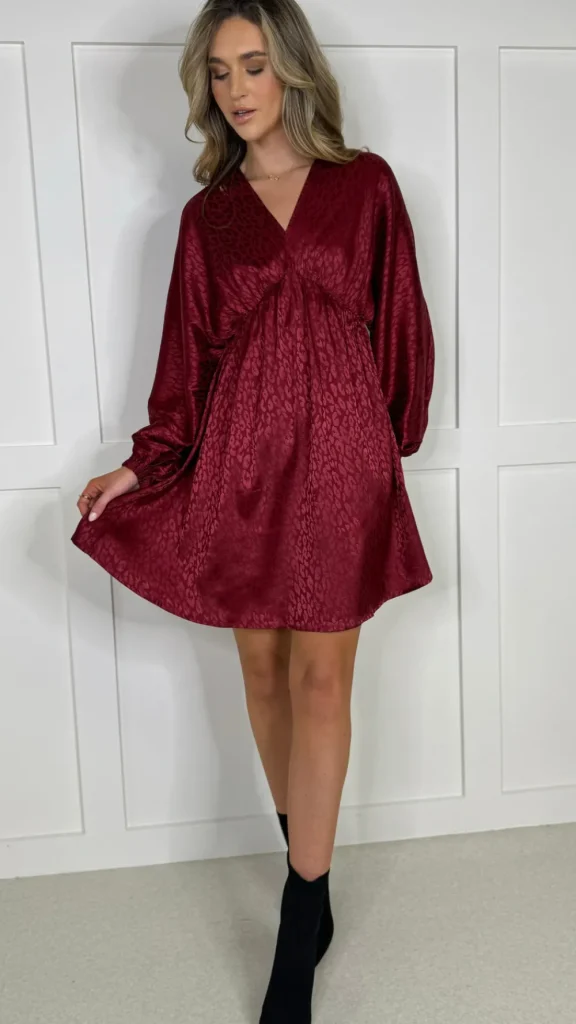 COPPEROSE Going Out Dresses | Occasion Dresses^Kerena Burgundy Printed Mini Dress