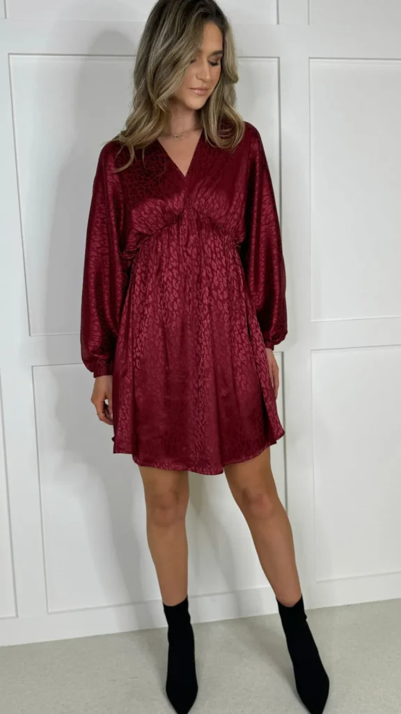 COPPEROSE Going Out Dresses | Occasion Dresses^Kerena Burgundy Printed Mini Dress