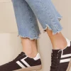 JOIA Trainers^Kianna Brown & White Striped Trainers