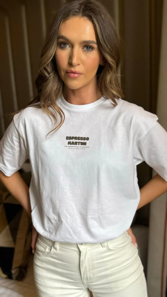 BESTSELLER Tops^Kylie White Graphic 'Espresso Martini' Printed T Shirt
