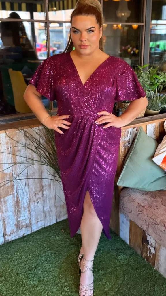 GIRL IN MIND Occasion Dresses | Maxi Dresses^Landan Purple Sequin Wrap Over Maxi Dress
