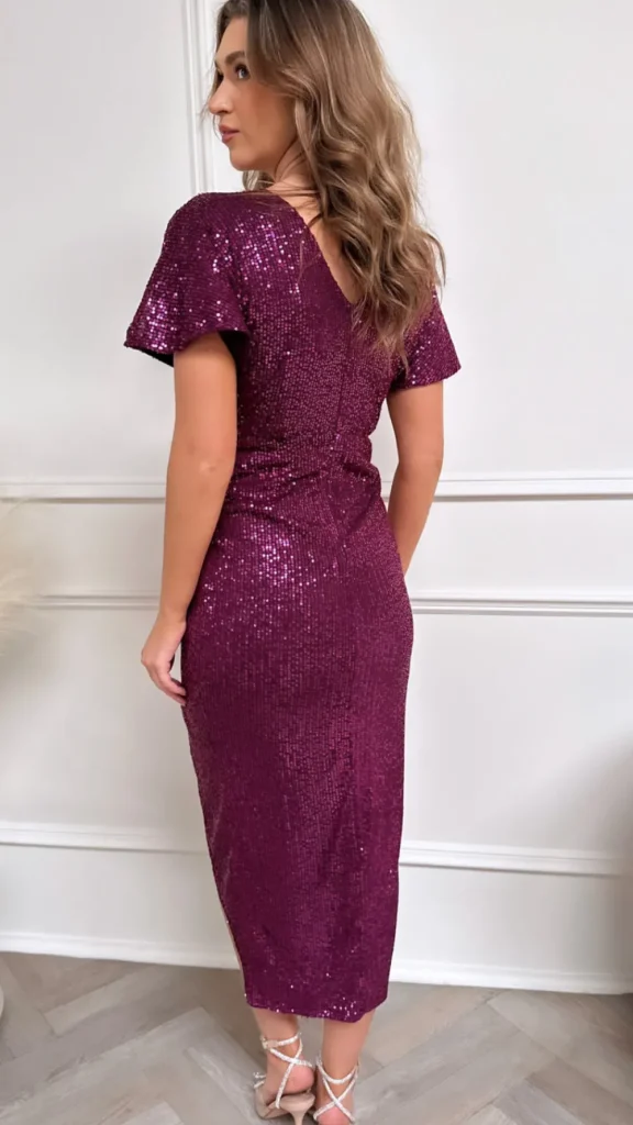 GIRL IN MIND Occasion Dresses | Maxi Dresses^Landan Purple Sequin Wrap Over Maxi Dress