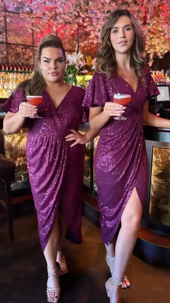 GIRL IN MIND Occasion Dresses | Maxi Dresses^Landan Purple Sequin Wrap Over Maxi Dress