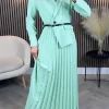 ALLYSON Going Out Dresses | Occasion Dresses^Larissa Light Green Blazer Top Pleated Midi Dress