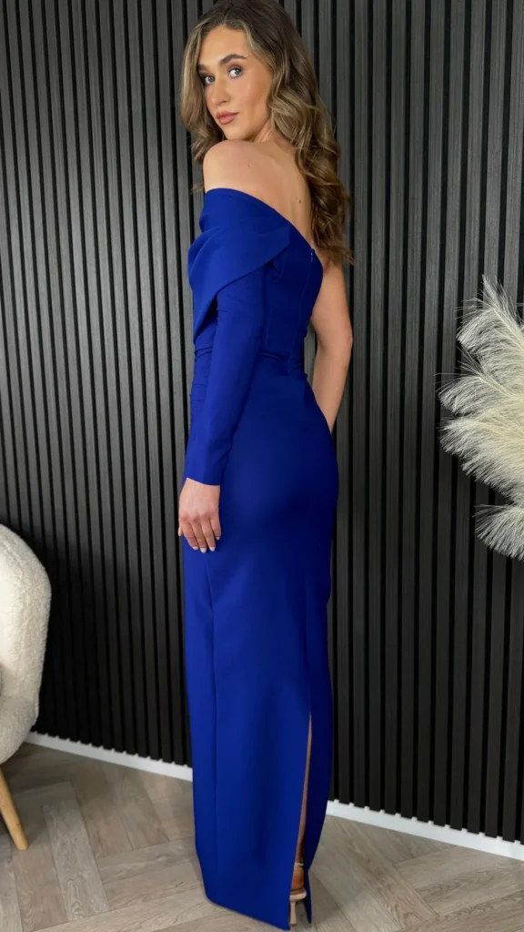 MODADAYS Going Out Dresses | Occasion Dresses^Leanna Royal Blue One Sleeve Drape Detail Midi Dress