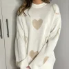 JCD KOOLOOK Knitwear^Leonie Cream Heart Printed Jumper