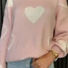 JCD KOOLOOK Knitwear^Leonie Pink Heart Printed Jumper