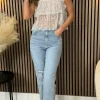 REDIAL Jeans^Lincoln Blue Ripped Detail Raw Hem Jeans