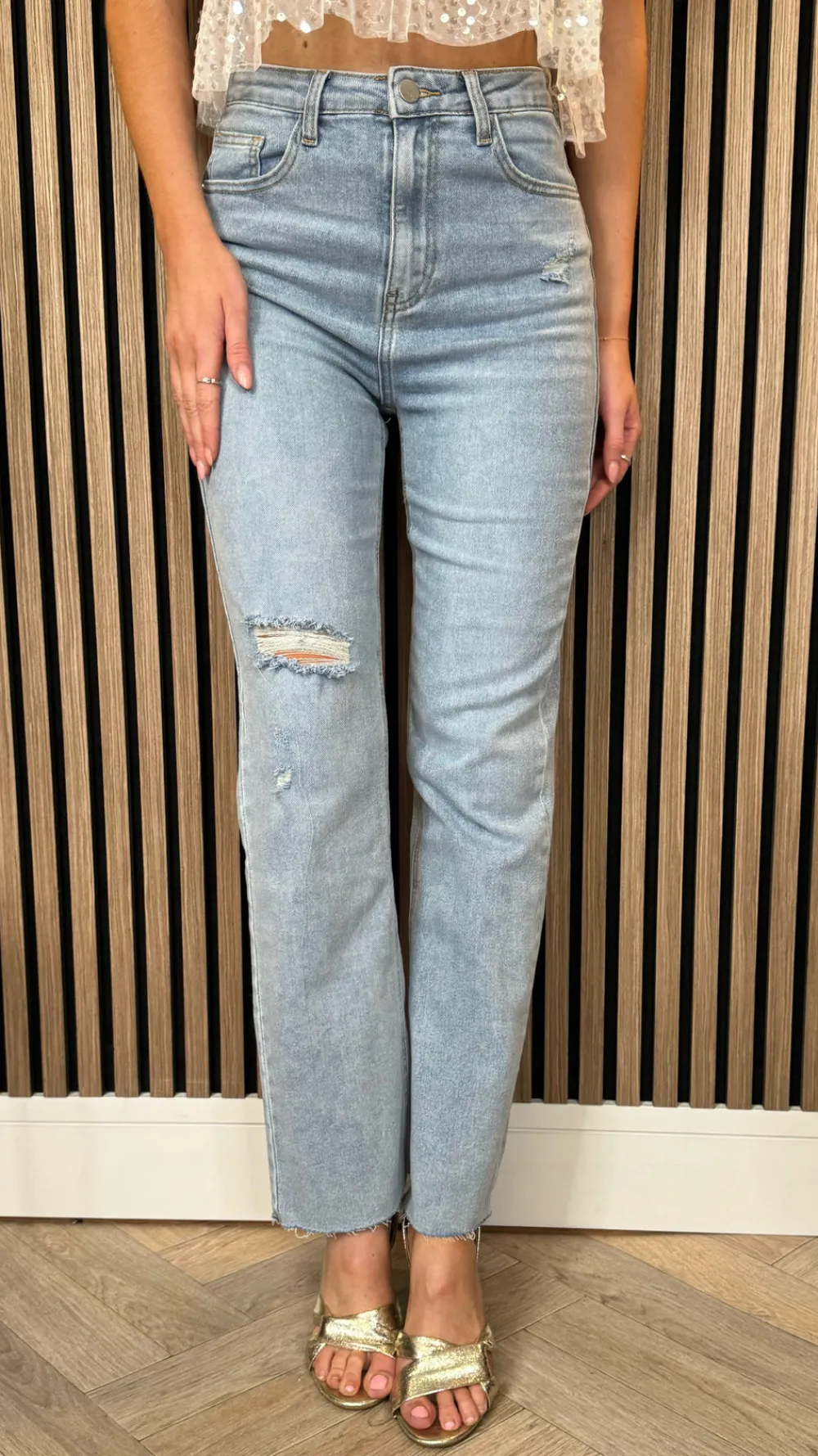 lincoln_blue_ripped_detai_1.webp REDIAL Jeans^Lincoln Blue Ripped Detail Raw Hem Jeans