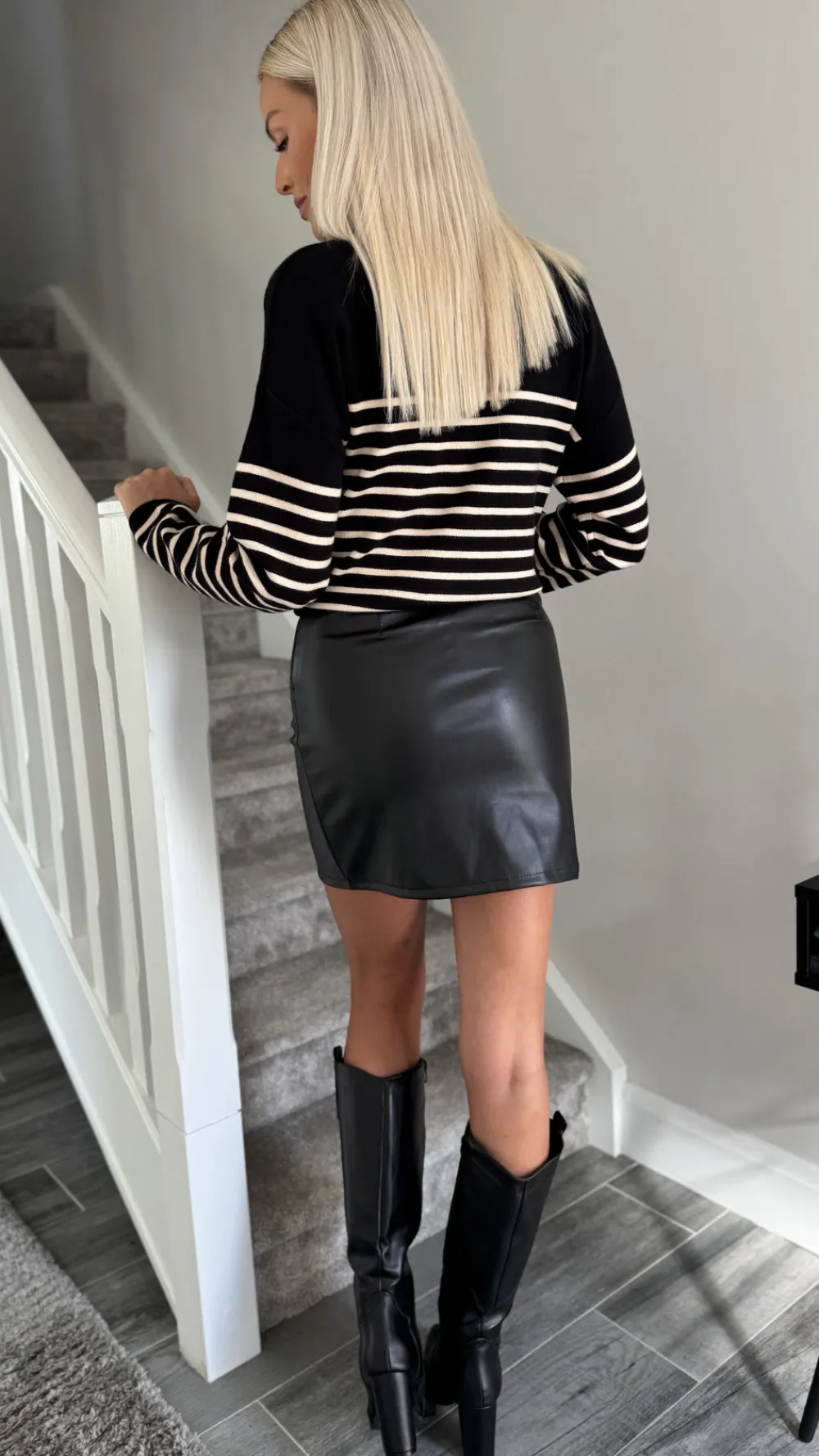 lissandra_black_leather_l_3.webp COPPEROSE Skirts & Shorts^Lissandra Black Leather Look Wrap Detail Mini Skirt
