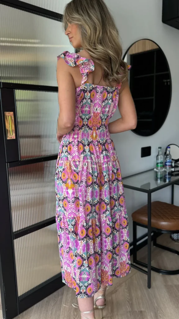 AX PARIS Going Out Dresses | Occasion Dresses^Lizbeth Multi Abstract Printed Frill Strap Midi Dress