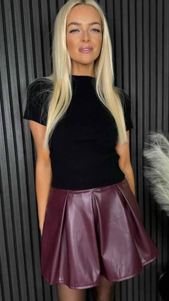 LUCCE Tops^Lola Black Turtle Neck Ruched Detail Knit Top