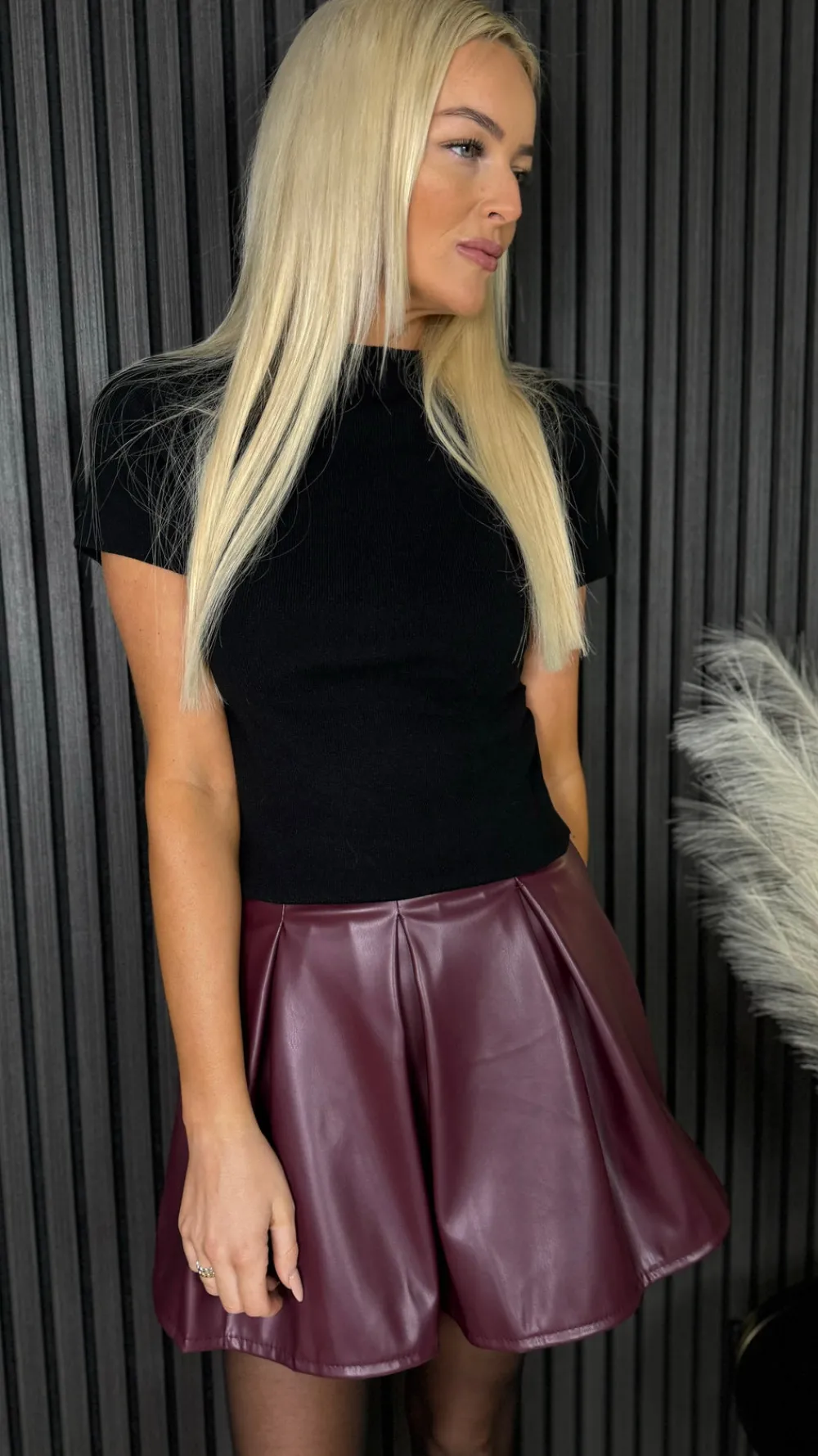 lola_black_turtle_neck_ru_1.webp LUCCE Tops^Lola Black Turtle Neck Ruched Detail Knit Top