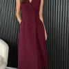 GIRL IN MIND Going Out Dresses | Occasion Dresses^Lucie Burgundy Tailored Sleeveless Midi Dress