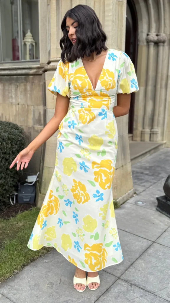 CANDICE FAIRE Going Out Dresses | Occasion Dresses^Lucinda Yellow Floral Short Sleeve Maxi Dress