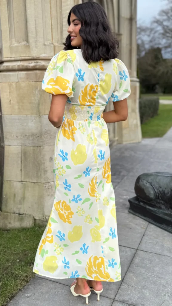 CANDICE FAIRE Going Out Dresses | Occasion Dresses^Lucinda Yellow Floral Short Sleeve Maxi Dress