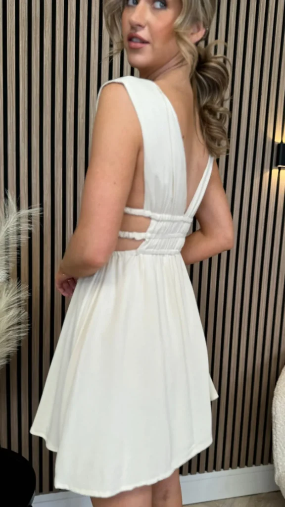 LILY ROSE BY FJ Day Dresses | Going Out Dresses^Luella Beige V Neckline Cut Out Detail Mini Dress