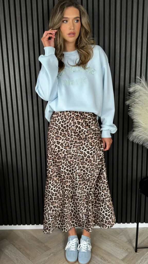 LORIANE Skirts & Shorts^Lulu Brown & Black Leopard Printed Midi Skirt