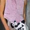 PARIS FASHION SHOPS Tops^Lyla Pink Denim Waistcoat