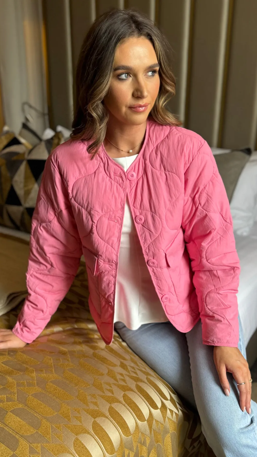 lyla_pink_quilted_jacket_0.webp BESTSELLER Coats & Jackets^Lyla Pink Quilted Jacket