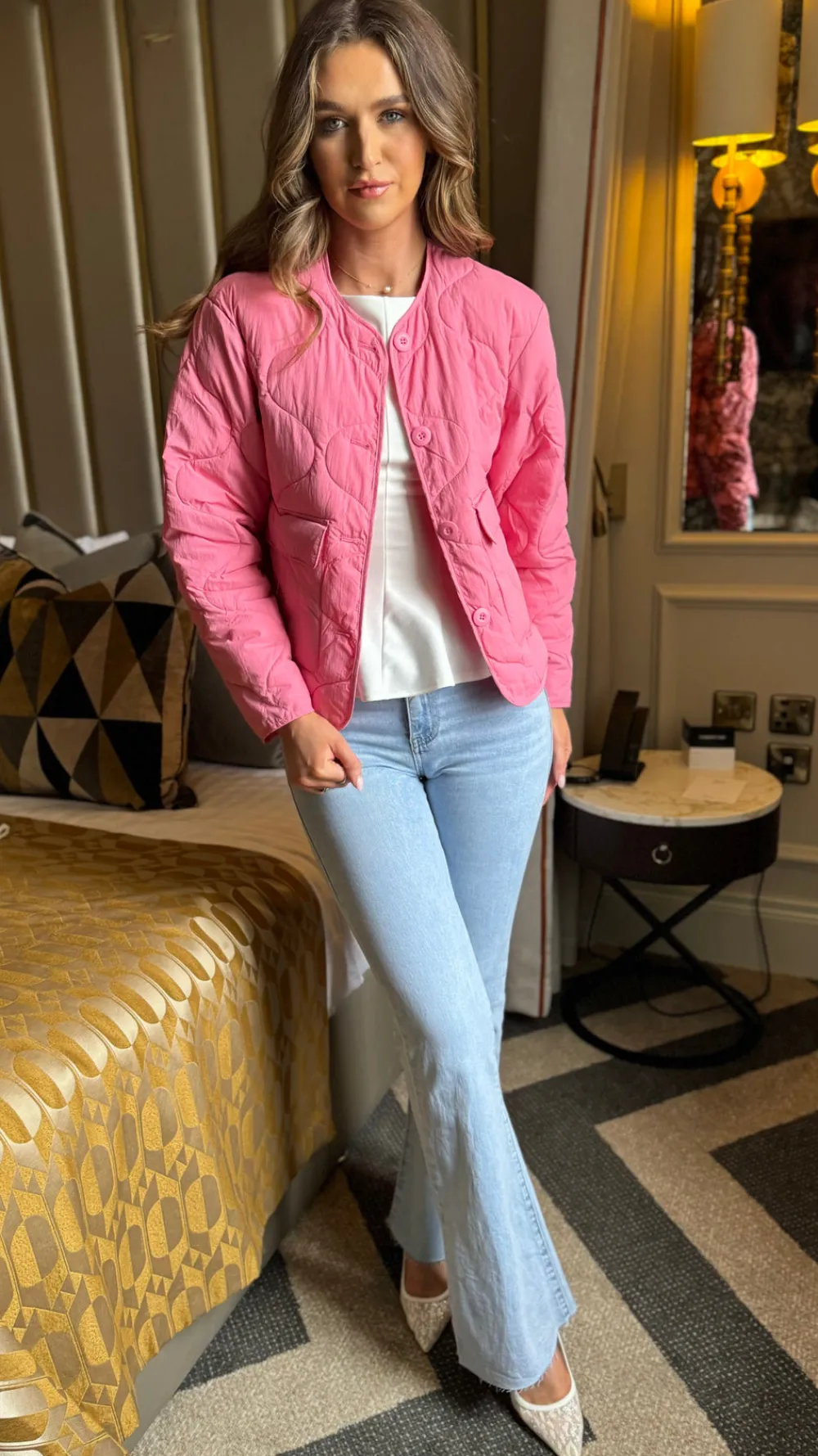 lyla_pink_quilted_jacket_3.webp BESTSELLER Coats & Jackets^Lyla Pink Quilted Jacket