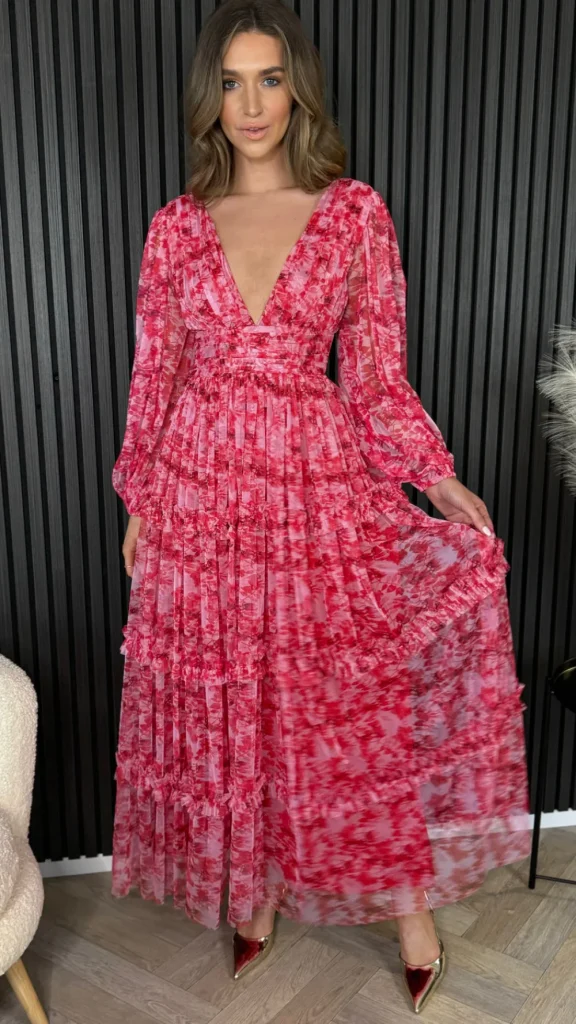 CANDICE FAIRE Going Out Dresses | Occasion Dresses^Lynelle Red Floral Maxi Dress