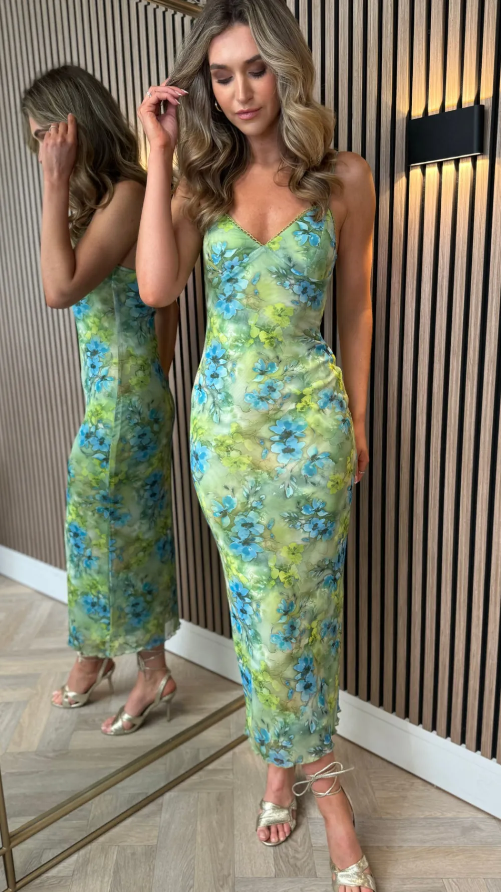 lyra_green_floral_printed_2.webp VERA LUCY Going Out Dresses | Occasion Dresses^Lyra Green Floral Printed Cami Strap Midi Dress