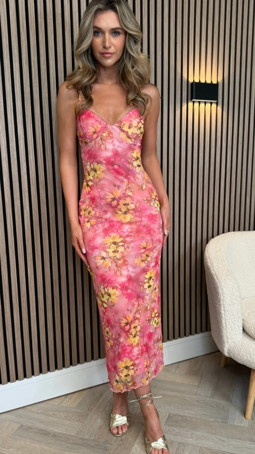 lyra_pink_floral_printed__1.webp VERA LUCY Going Out Dresses | Occasion Dresses^Lyra Pink Floral Printed Cami Strap Midi Dress