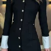 ALLYSON Going Out Dresses | Occasion Dresses^Lyric Black & White Trimmed Button Down Mini Dress