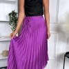 LILY ROSE BY FJ Skirts & Shorts^Maelle Purple Pleated Ruched Detail Midi Skirt