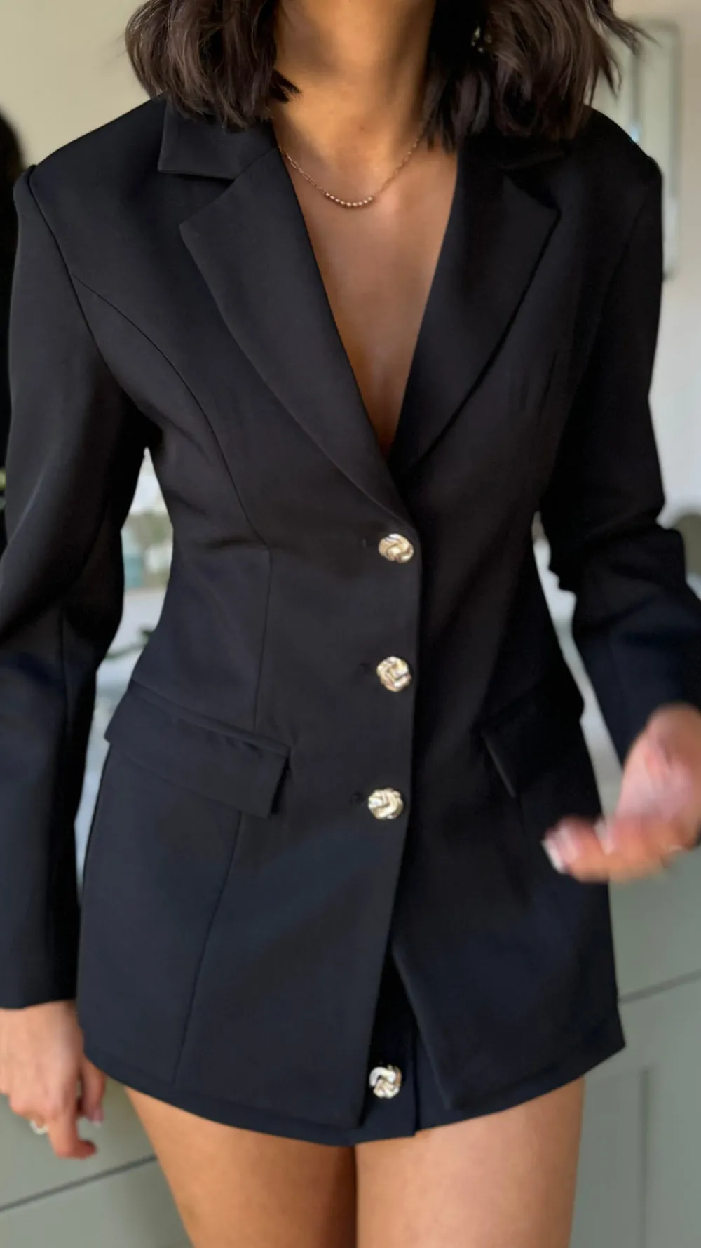maia_black_tailored_butto_1.webp VERA LUCY Blazers^Maia Black Tailored Button Down Blazer