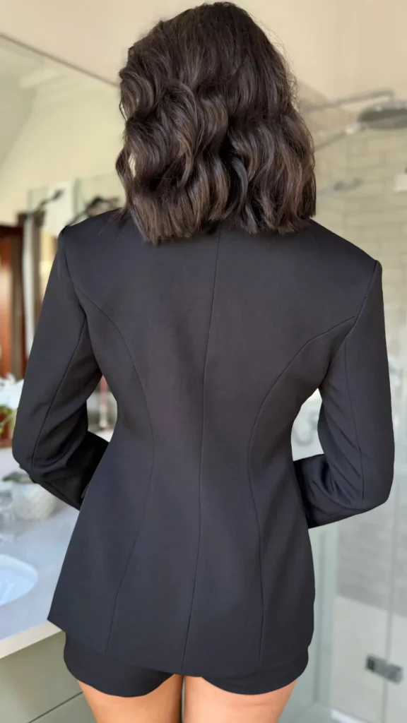 VERA LUCY Blazers^Maia Black Tailored Button Down Blazer