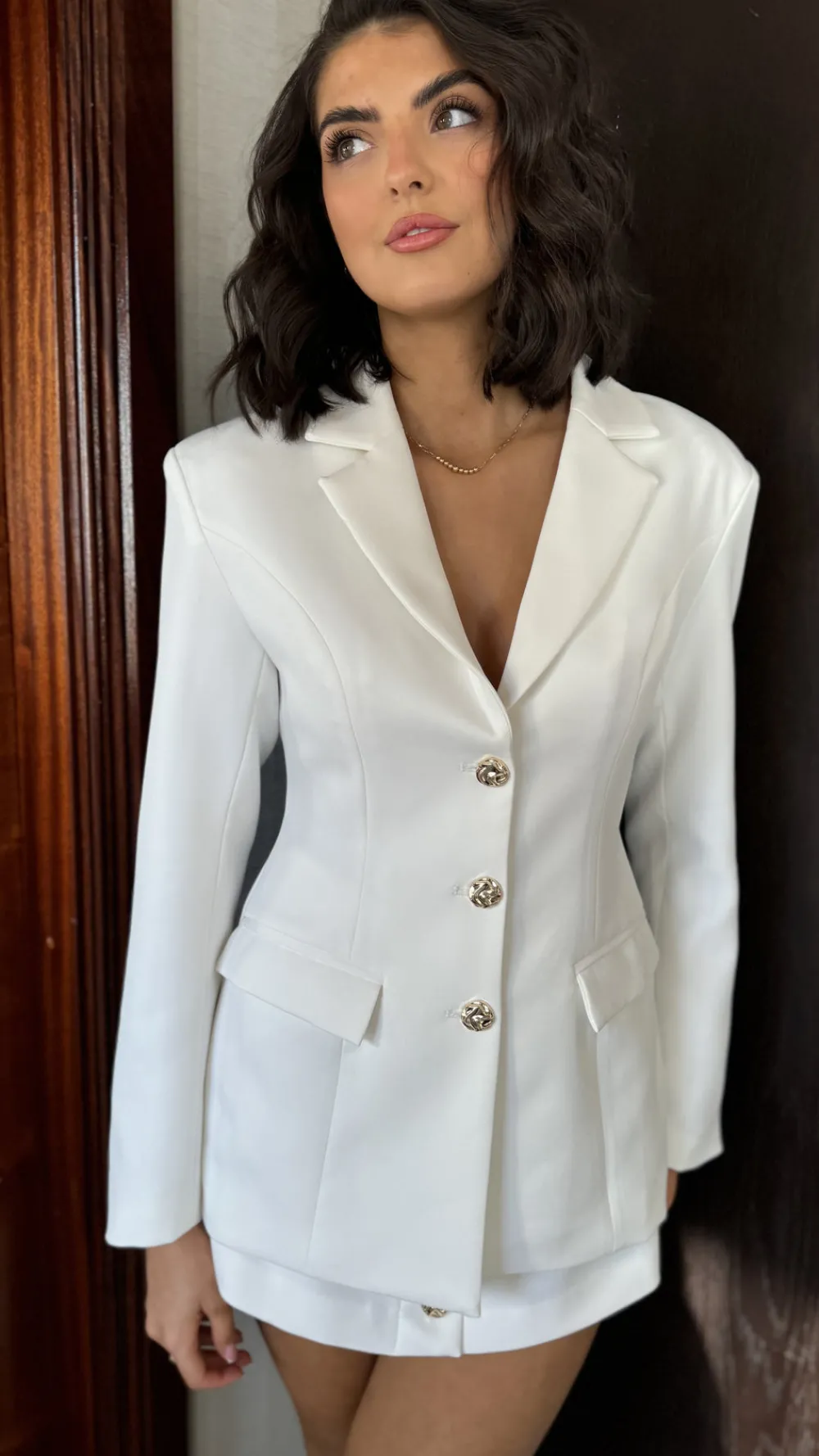 maia_white_tailored_butto_4.webp VERA LUCY Blazers^Maia White Tailored Button Down Blazer