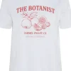 BESTSELLER Tops^Maisie White & Red Graphic Printed 'The Botanist' T Shirt